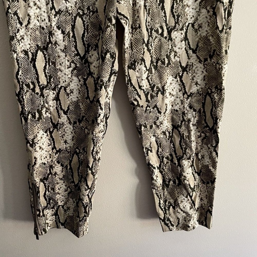 Jones New York 14P Gold Black White Snakeskin Print Stretch Grace Ankle Pant - Picture 2 of 12